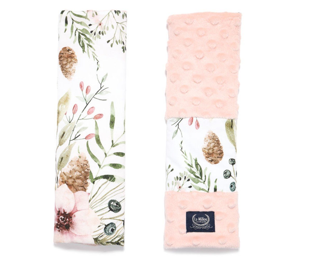 Wild Blossom Jersey Seat Belt Cover Powder Pink