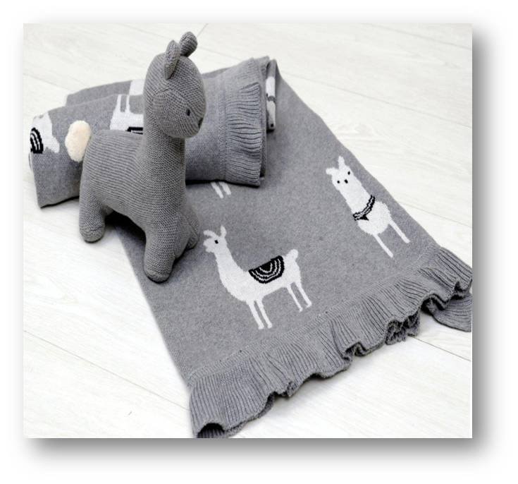 Lama Toy Βρεφική Κουβέρτα Grey