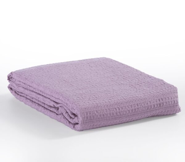 Cool Πικέ Κουβέρτα Υπέρδιπλη Purple διπλωμένη