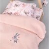 Candy Πικέ Βρεφική Κουβέρτα Pink στρωμένη σε κρεβάτι