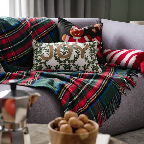 Soleil Χριστουγεννιάτικη Κουβέρτα Καναπέ σε καναπέ με μαξιλάρια