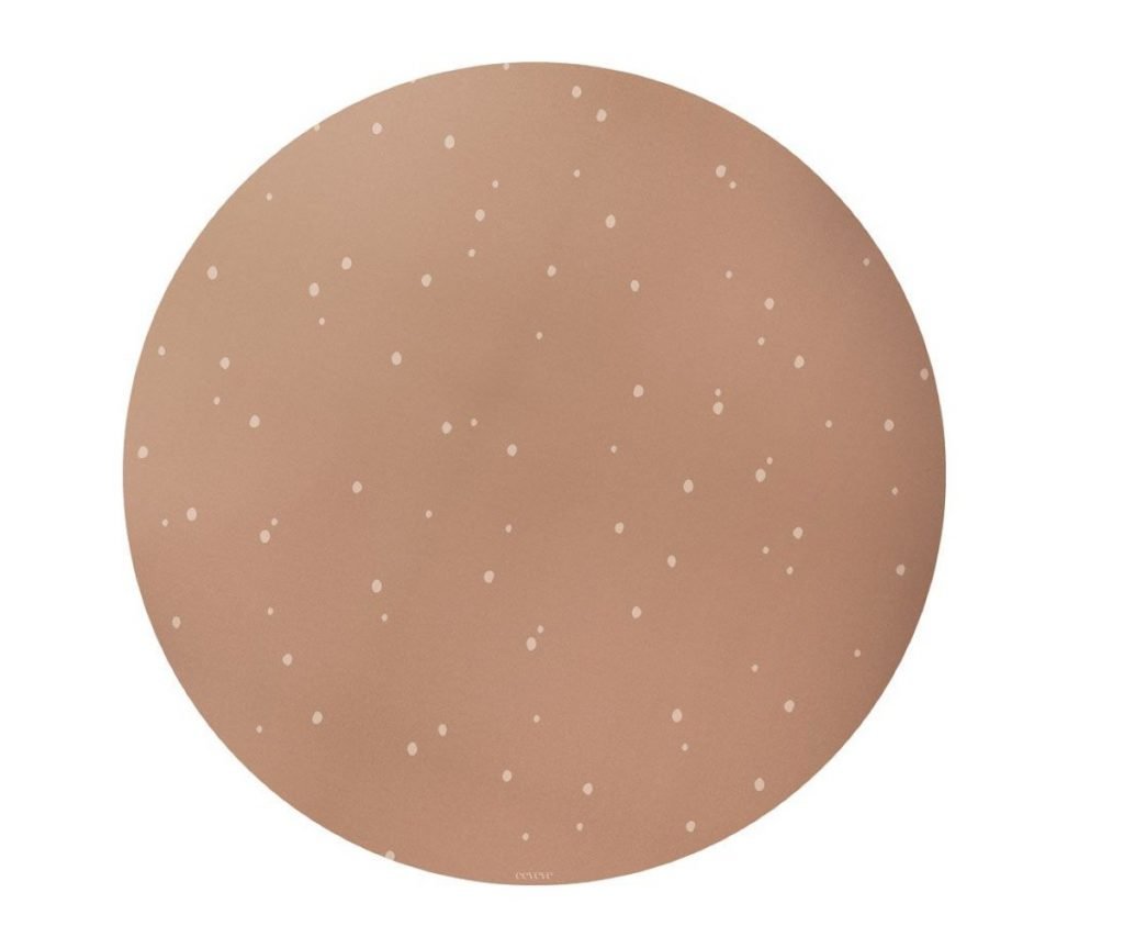 Round Floor Mat Cinnamon Dots