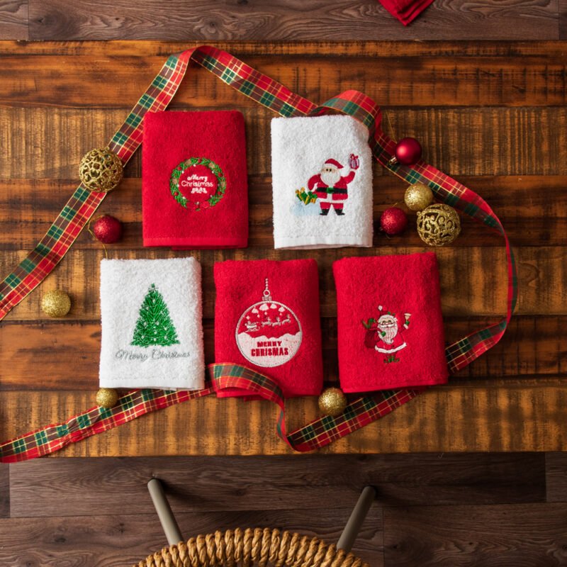 Σετ Χριστουγεννιάτικα Ποτηρόπανα wreath & ornament 2τμχ