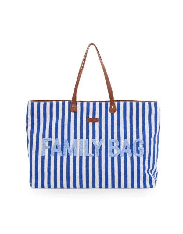 Family Bag Stripes Electric Blue