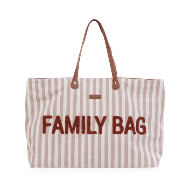 Family Bag Stripes Nude Terracotta