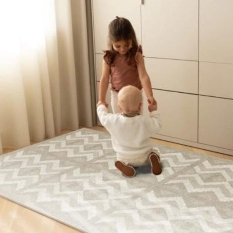 Puzzle Play Mat Kilim Feather Gray