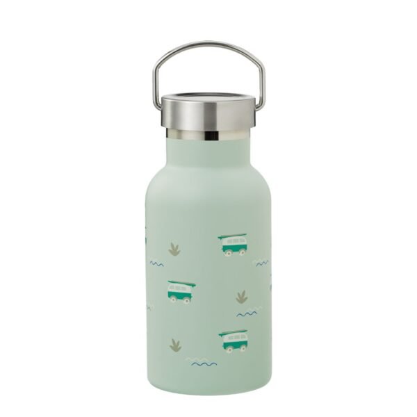 Surf Boy Θερμός 350ml, από 100% ανοξείδωτο ατσάλι με ενσωματωμένο πτυσσόμενο καλαμάκι και δύο διαφορετικά πώματα