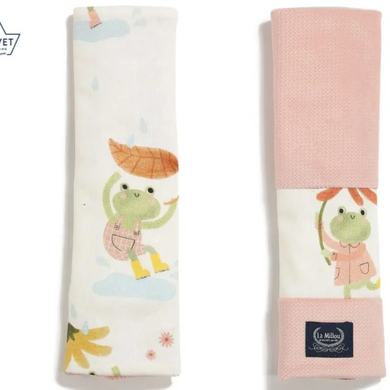 Frogs Velvet Jersey Seat Belt Cover Powder Pink