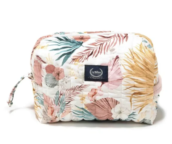 Boho Palms Light Mollet Cosmetic Bag Powder Pink